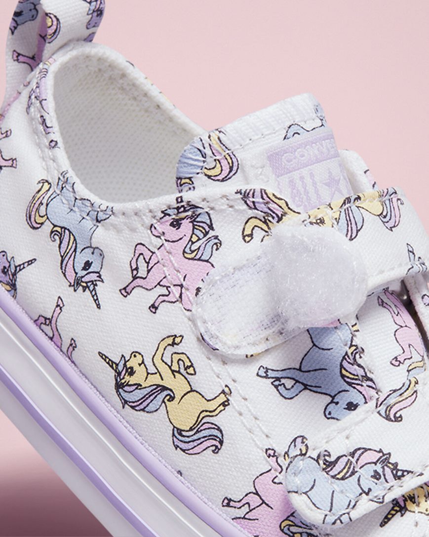 Girls' Converse Chuck Taylor All Star Easy-On Unicorns Low Top Shoes White / Grey Purple | AU C5940Z